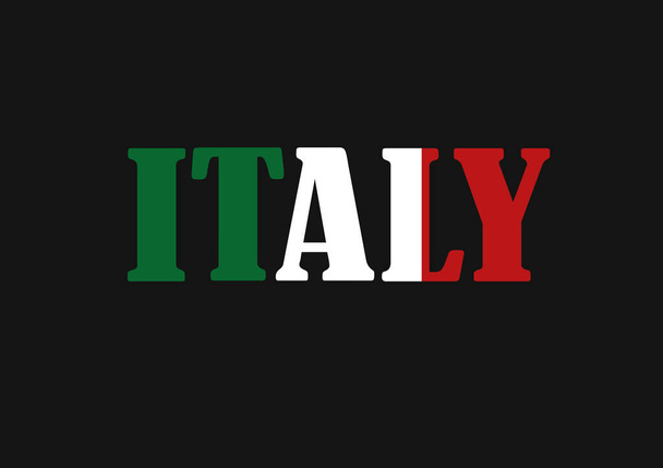 Italian typografia Italian lipun väreillä - Vektori, kuva