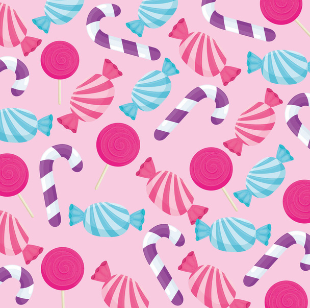 Sweet triped candies vector design - Vector, Image