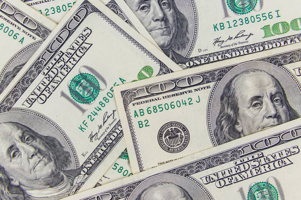 Az amerikai százdolláros bankjegyek háttere - Fotó, kép
