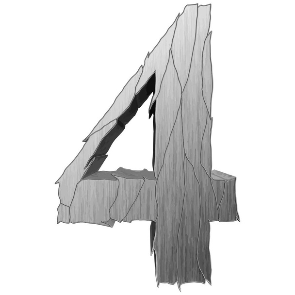 Jagged brushed metal numerals. - Vector, Image