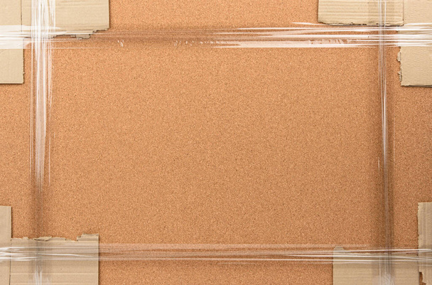 cork board packed in scotch tape, full frame - Photo, Image