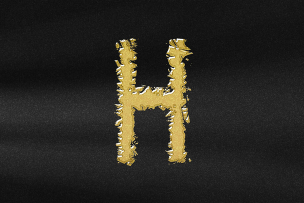 Eta sign. Eta letter, Greek alphabet Symbol, abstract gold with black background - Foto, immagini