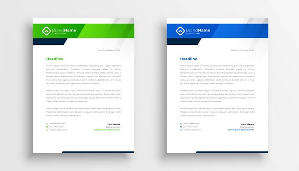 two modern letterhead template design for business identity - Vector, Imagen
