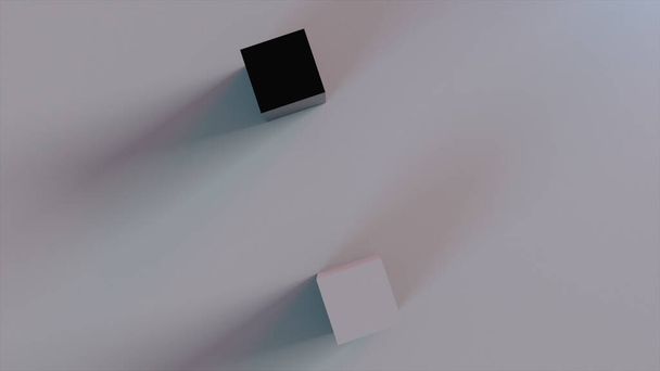 Round construction of cubes, computer generated. 3d rendering of isometric background - Photo, Image
