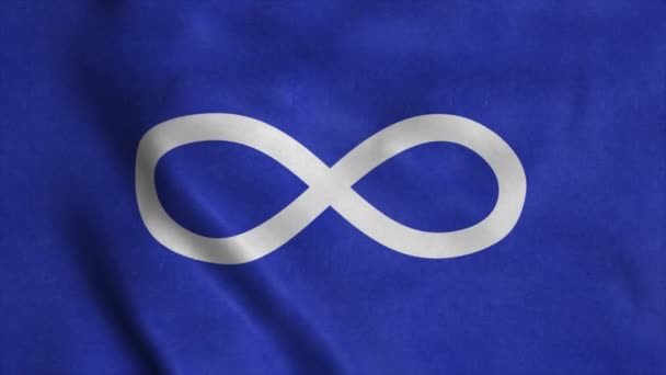 Bandera india azul Metis, ondeando con viento. Fondo realista de la bandera - Imágenes, Vídeo