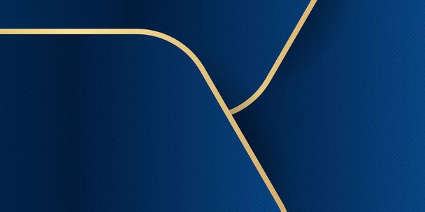Modern blue abstract background with golden line element. Abstract background dark blue with modern corporate concept - Vector, afbeelding