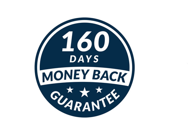 160 денна гарантія повернення грошей. 160 днів значок гарантії повернення грошей
 - Вектор, зображення