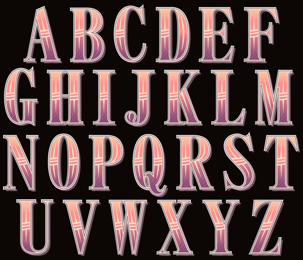 Vintage western alphabet.Art lettertype. - Vector, afbeelding