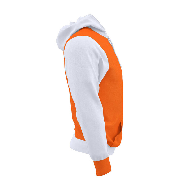 A blank Side View Sweet Men's Full Zipper Hoodie Mockup In Carrot Curl Color, to showcase your designs like an expert. - Photo, Image