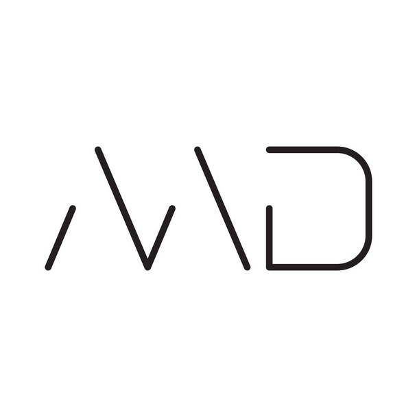 md inicial icono del logotipo del vector de letra - Vector, imagen