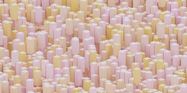 αφηρημένη μινιμαλιστική σχεδίαση πολύχρωμη στήλη κύβος 3d καθιστούν εικονογράφηση - Φωτογραφία, εικόνα