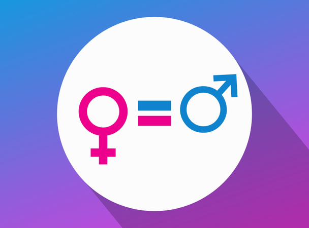 Gender Equality Concept icon. Pink and Blue gender logos. Equality Concept. - Photo, Image