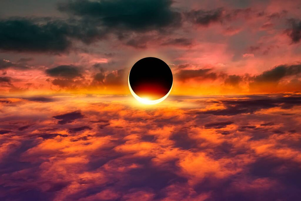 Total Solar Eclipse, Csodálatos tudományos háttér - Fotó, kép