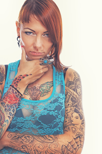 Tattooed girl - Foto, afbeelding