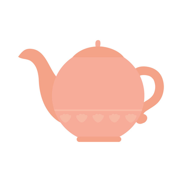tea pot hand drawn icon, colorful design - Vector, Image
