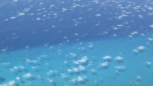 Aerial footage of the blue ocean around The Bahamas. Actual high altitude shot. - Footage, Video