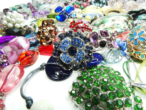 crystals beads jewellery as fashion background - Photo, Image