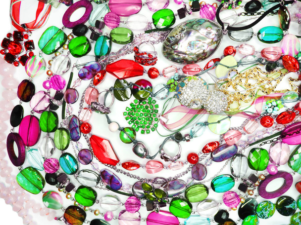 crystals beads jewellery as fashion background - Foto, imagen