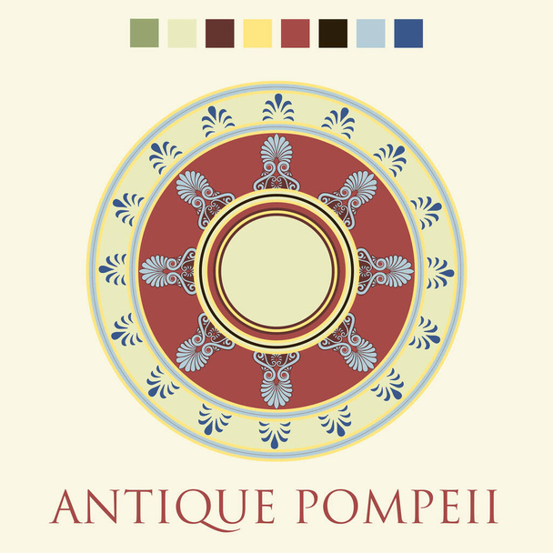 Στρογγυλό διακοσμητικό στοιχείο στο αρχαίο ρωμαϊκό στυλ - Διάνυσμα, εικόνα