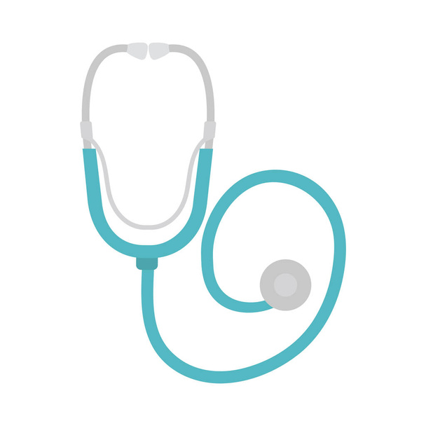 medical stethoscope icon, flat style - Vector, Image