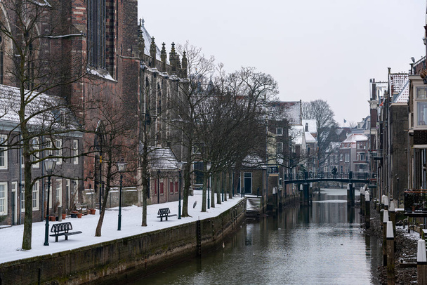 Dordrecht cathedral in the snow - Photo, Image
