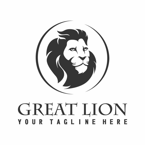 Унікальна голова лева з дуже жорстким зображенням графічного логотипу дизайну логотипу абстрактного концепту Векторний запас. Може використовуватися як символ, пов'язаний з тваринами
. - Вектор, зображення