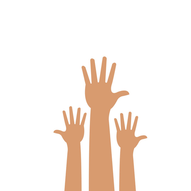 Raised hands volunteering  concept. - Photo, Image