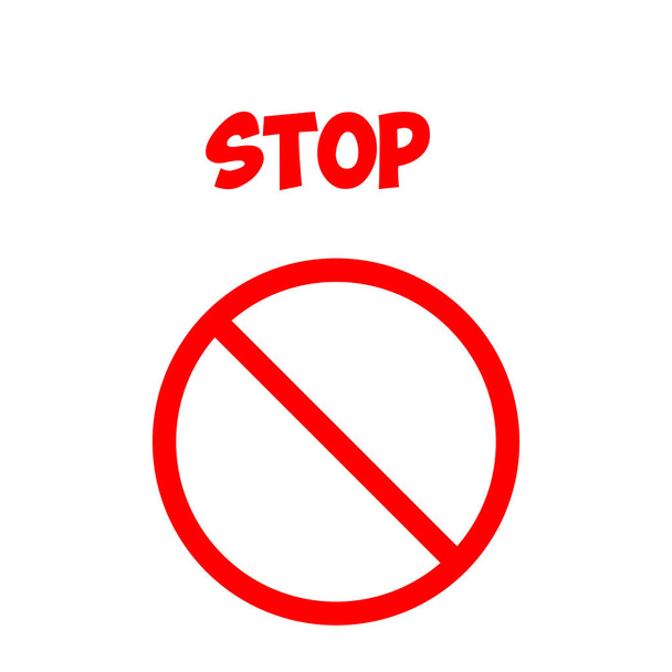 Stoppschild-Icon-Illustration auf weißem Hintergrund - Foto, Bild