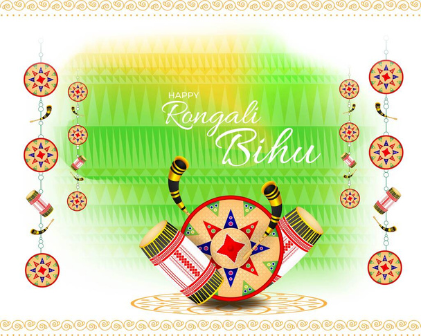 vector illustration banner for greetings festivals Bihu - Vector, Image