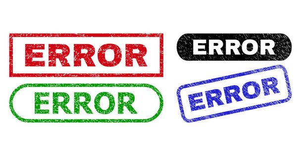 ERROR Rectangle Stamps with Rubber Texture - Vector, Image