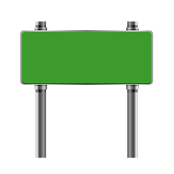 prázdné zelené dopravní značka, izolované, velký bílý rámeček rámem silniční dávaného kopie prostoru prázdné značení - Vektor, obrázek