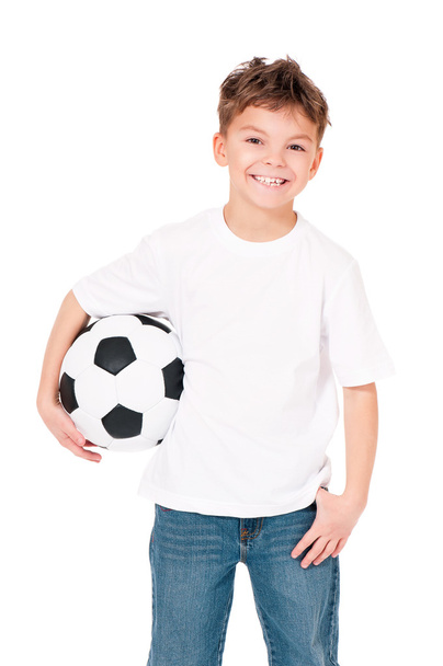 Boy with soccer ball - Фото, изображение