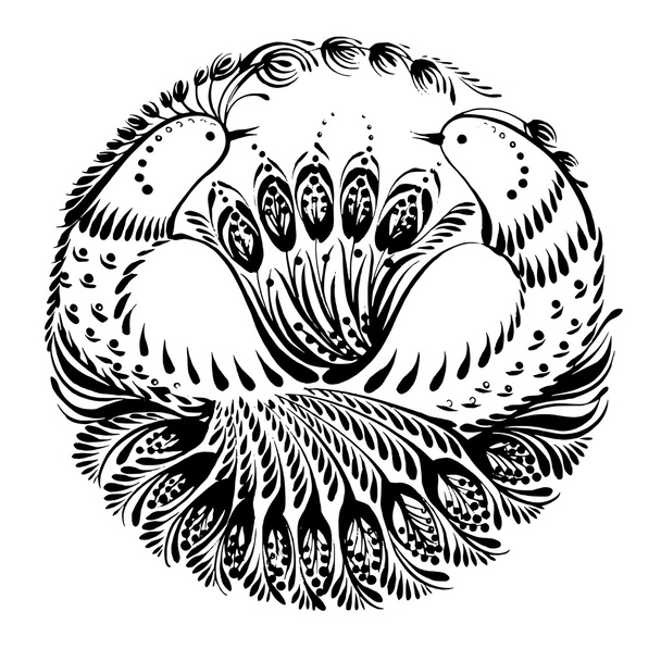 силуетне коло райських птахів
 - Вектор, зображення