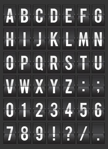 Illustrazione del display dell'alfabeto split-flap
 - Vettoriali, immagini