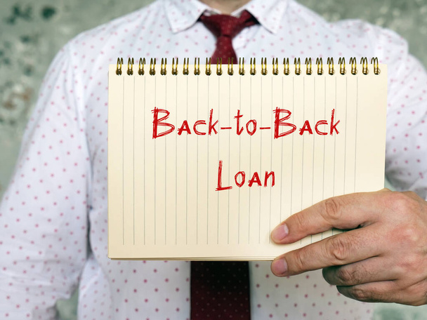 Pénzügyi koncepció a Back-to-Back Loan kifejezéssel az oldalon - Fotó, kép