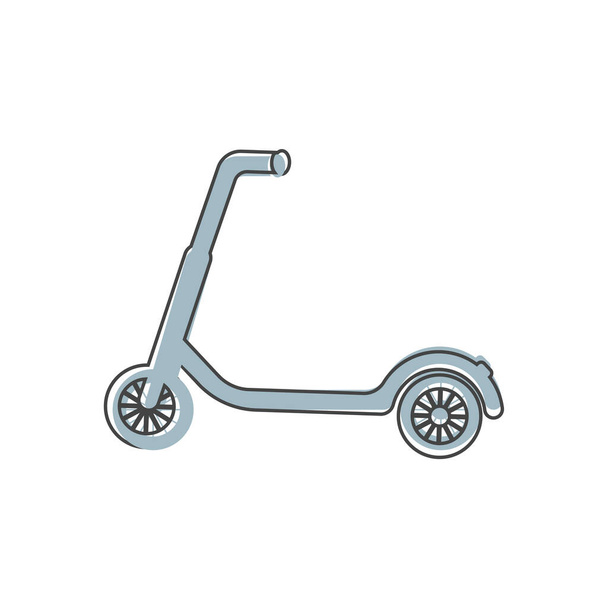 LScooter Vektor-Symbol auf Cartoon-Stil auf weißem Hintergrund isoliert. Ebenen zur einfachen Bearbeitung von Illustrationen gruppiert. Für Ihr Design. - Vektor, Bild