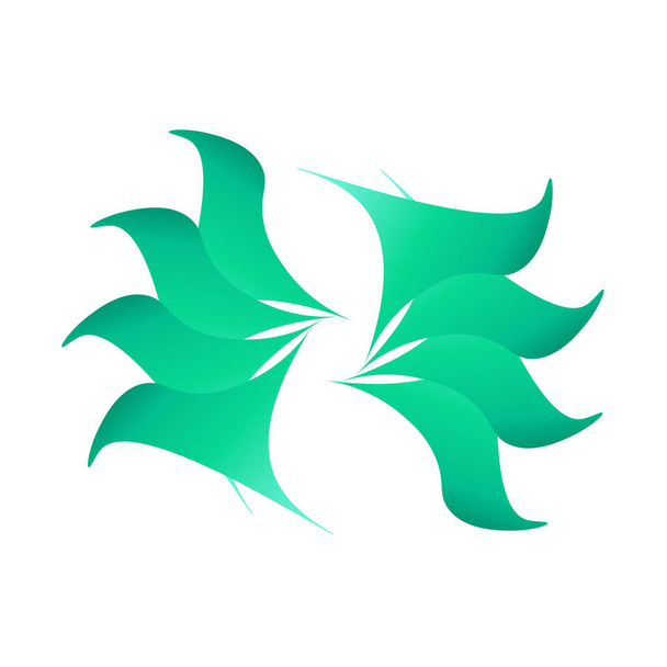 Logotipo creativo en forma de hoja abstracta envuelta en tosca - Vector, imagen