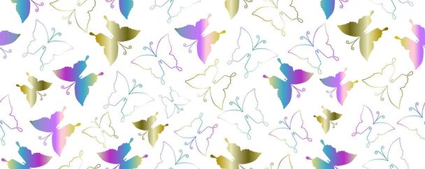 Schmetterlinge nahtloses Muster für Textilien, Stoffe, Packpapier, Tapeten, Bekleidung - Foto, Bild