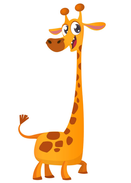 Funny giraffe cartoon design. Vector illustration isolated - Vektör, Görsel