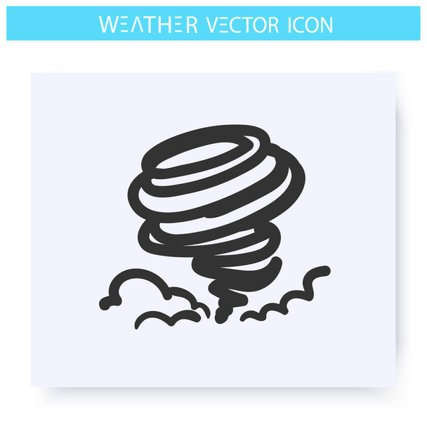 Orkaan icoon. Spiraalvormige storm. Windstorm - Vector, afbeelding