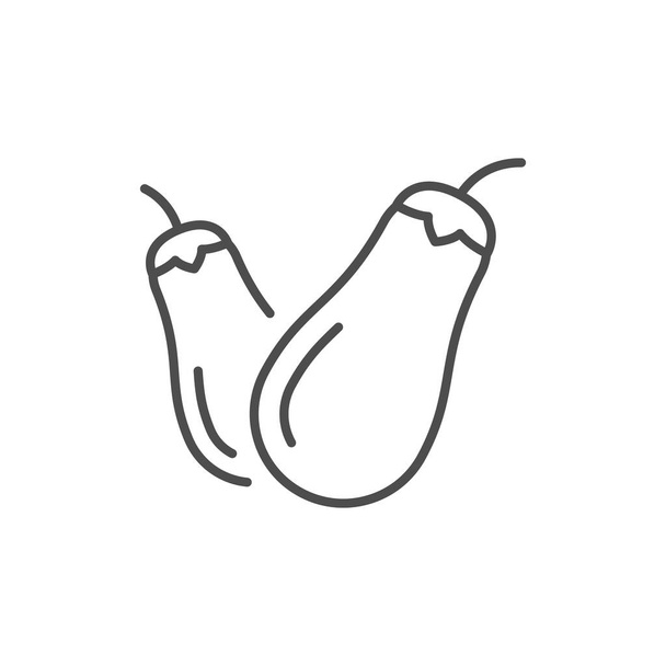 Символ линии Brinjal или овощная концепция - Вектор,изображение