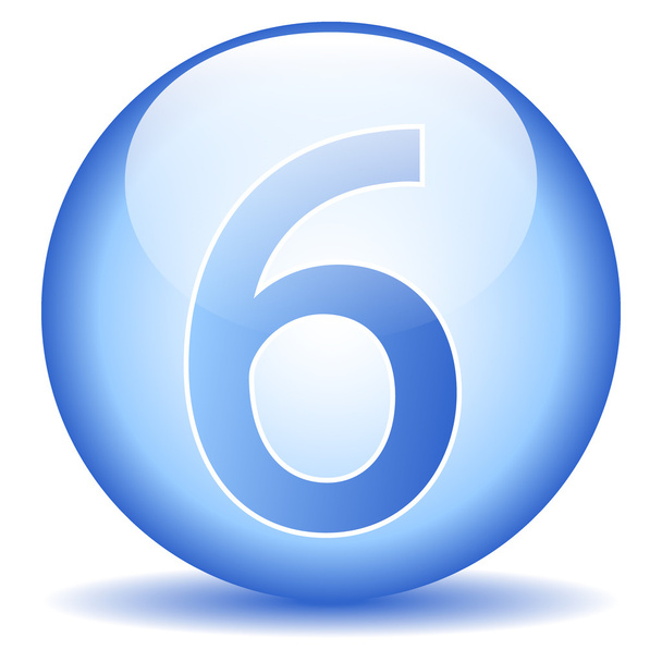 Number six button - Vetor, Imagem