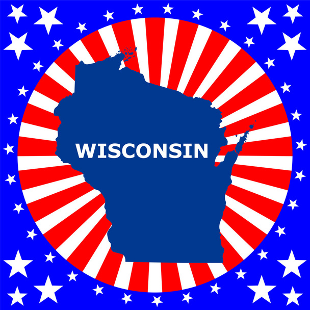 Map of the U.S. state of Wisconsin - Vector, Image