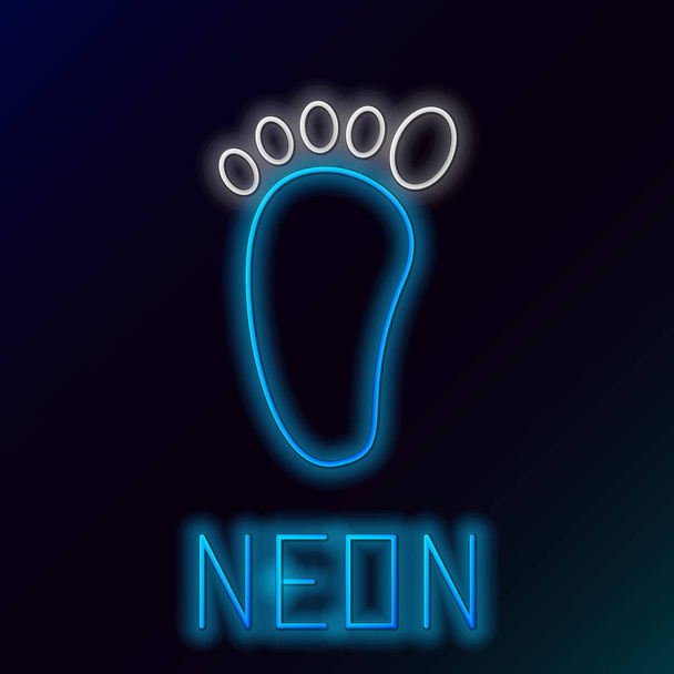 Glowing neon line Foot massage icon isolated on black background. Colorful outline concept. Vector. - Vector, Image