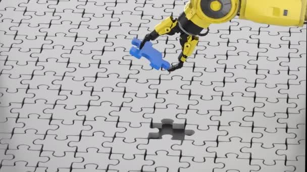 robot pezzo di riempimento di puzzle - Filmati, video