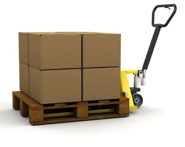 Pallet truck with boxes - Photo, Image