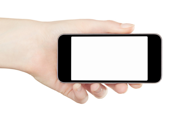 ręka trzyma urządzenia smartphone - Zdjęcie, obraz