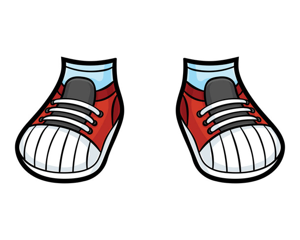 Dibujos animados vector ilustración para niños, Zapatillas de deporte - Vector, imagen