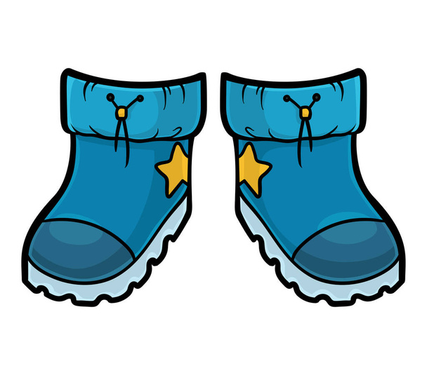 Ilustración vectorial de dibujos animados para niños, botas de nieve impermeables - Vector, imagen