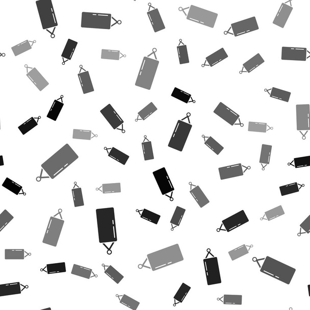 Das schwarze Boxsack-Symbol isoliert nahtlose Muster auf weißem Hintergrund. Vektor. - Vektor, Bild